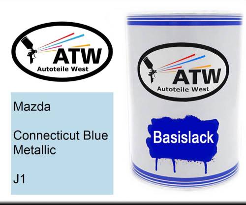 Mazda, Connecticut Blue Metallic, J1: 500ml Lackdose, von ATW Autoteile West.